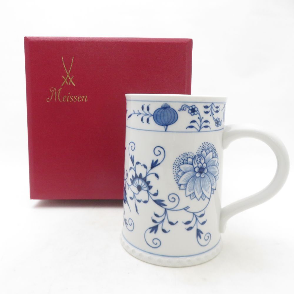 美品 MEISSEN マイセン キリンビアマグコレクション 1989年 ブルーオニオン ビアマグ ビール ジョッキ 陶器 SM5238X2