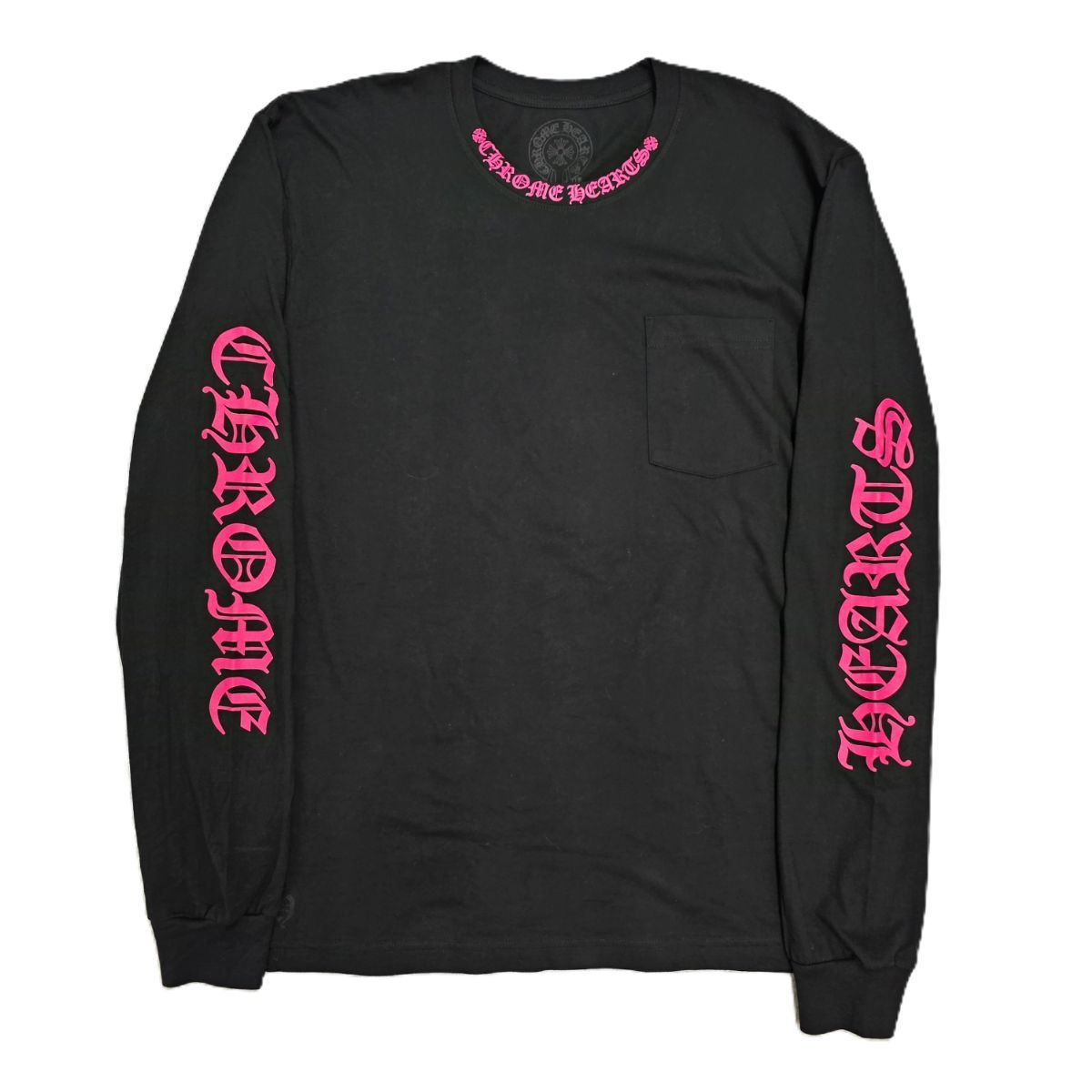 CHROME HEARTS クロムハーツ 首元 袖 ロゴプリント ロンT 長袖Tシャツ 