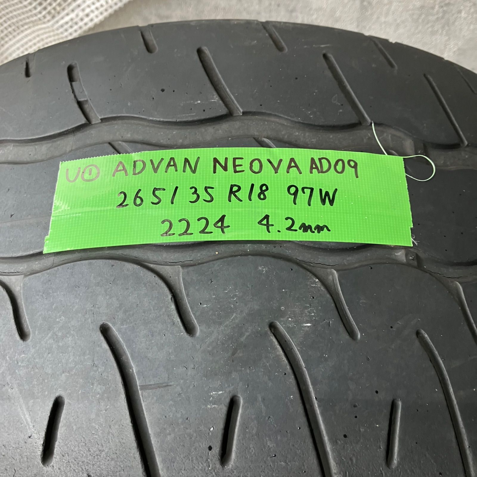 送料込み]265/35R18 97W 2024年製 YOKOHAMA ADVAN NEOVA AD09 ヨコハマ 