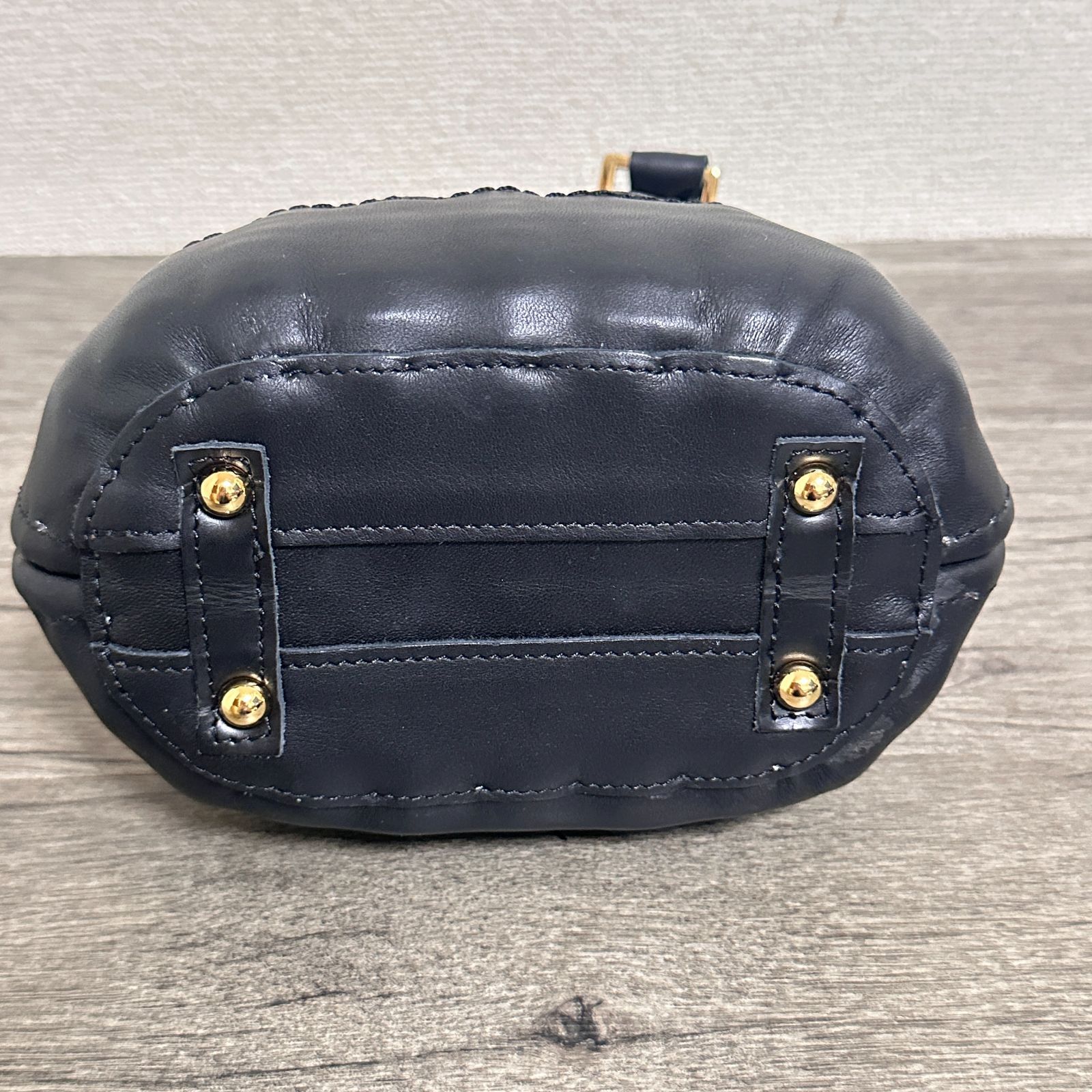 美品 ikot イコット シェル型 2way ラタン&牛革 ミニバスケット 