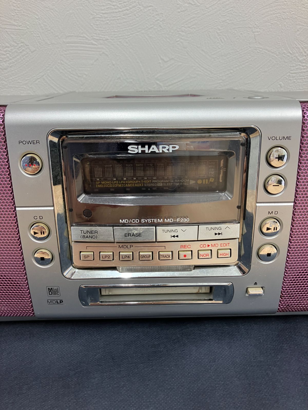 ジャンク品】SHARP MD/CDシステム MD-F230 ピンク レトロ - メルカリ