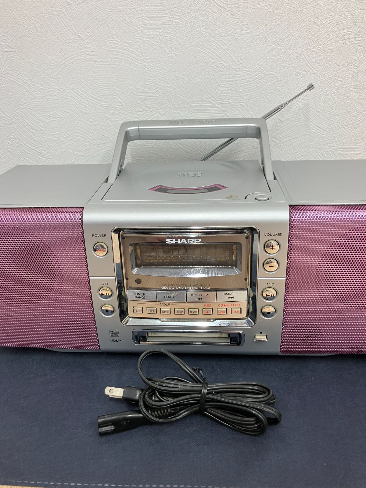 ジャンク品】SHARP MD/CDシステム MD-F230 ピンク レトロ - メルカリ