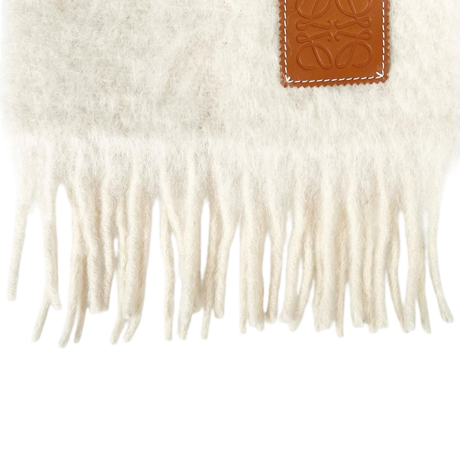 極美品△LOEWE ロエベ モヘア ウール アナグラム レザーパッチ