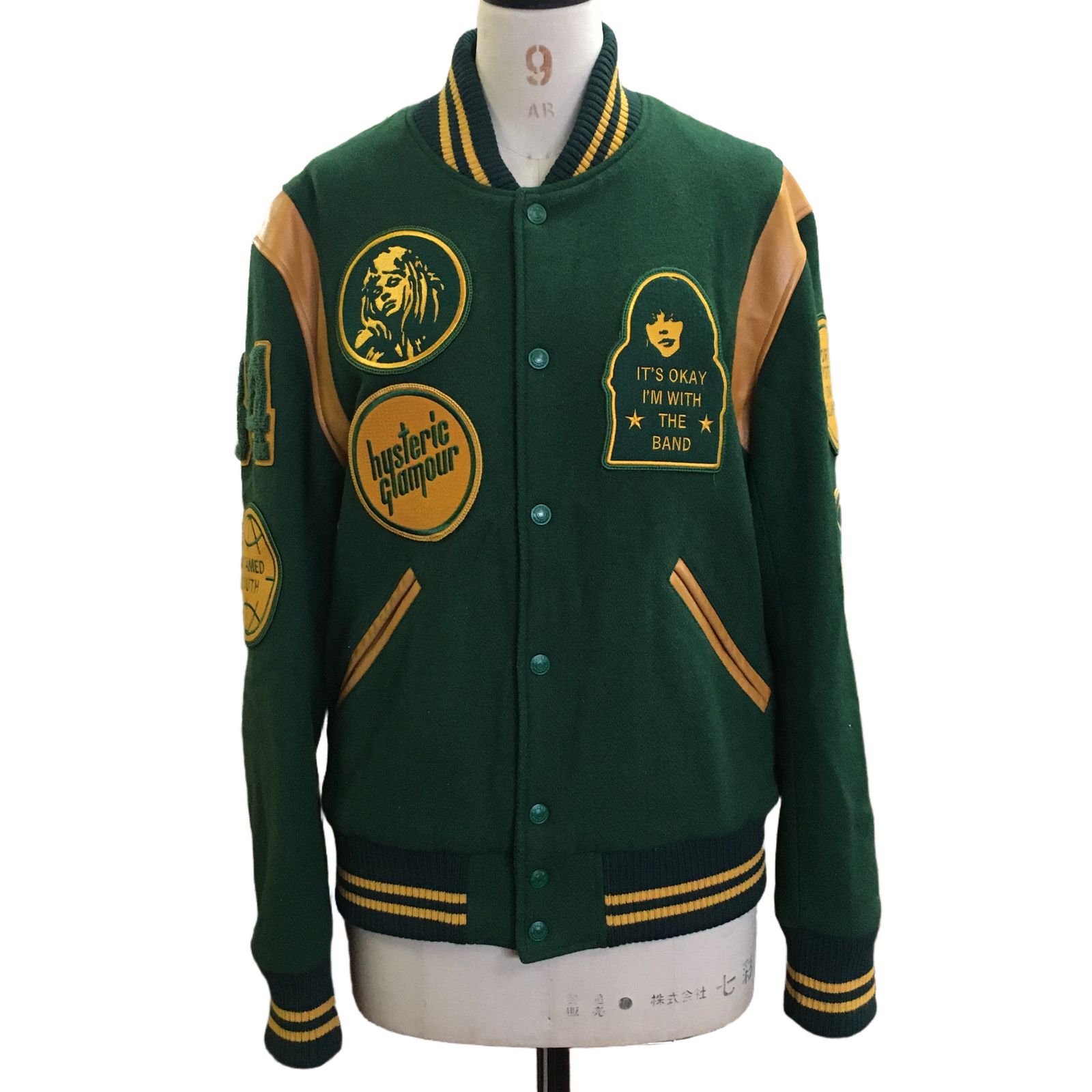 HYSTERIC GLAMOUR ヒステリックグラマー 22AW THE HYSTERIC アップリケ ヴァーシティ ジャケット グリーン L サイズ 中古 T11028212