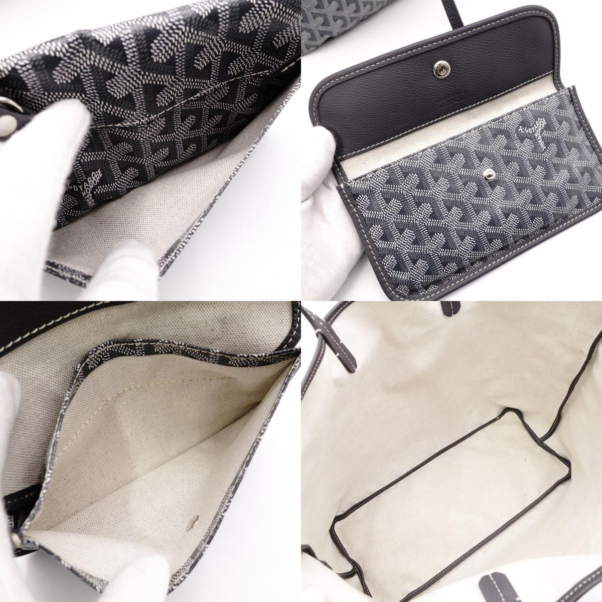 GOYARD ゴヤール サンルイ PM トートバッグ PVC レザー グレー ポーチ 
