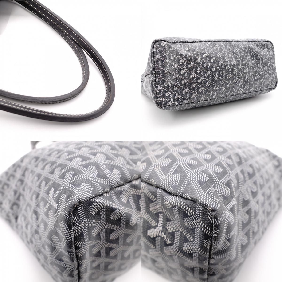 GOYARD ゴヤール サンルイ PM トートバッグ PVC レザー グレー ポーチ 