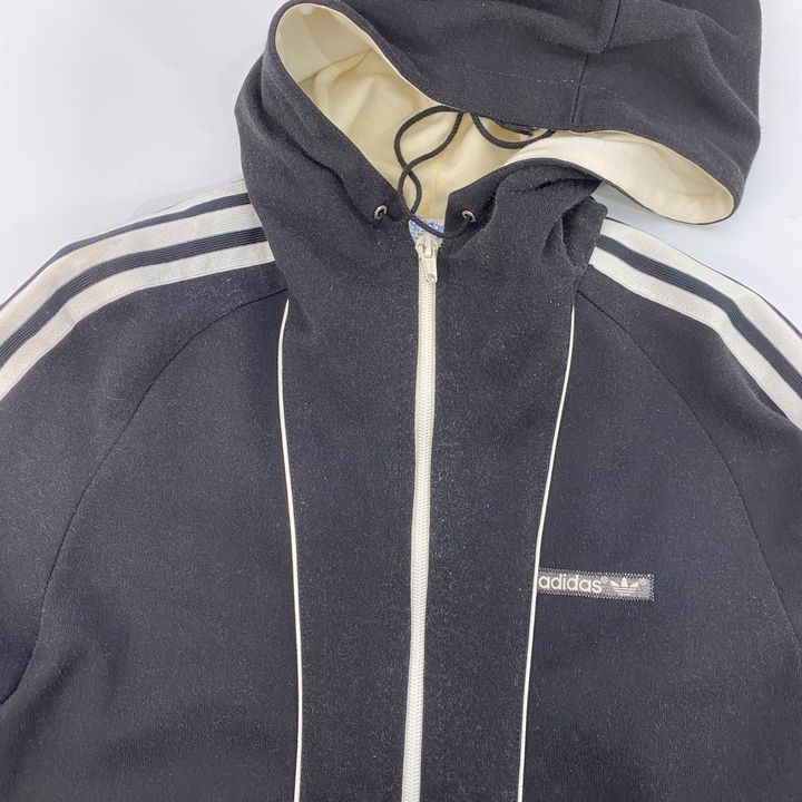 70s 西ドイツ製 adidas トラック ジャケット ジャージ 38 M ブラック
