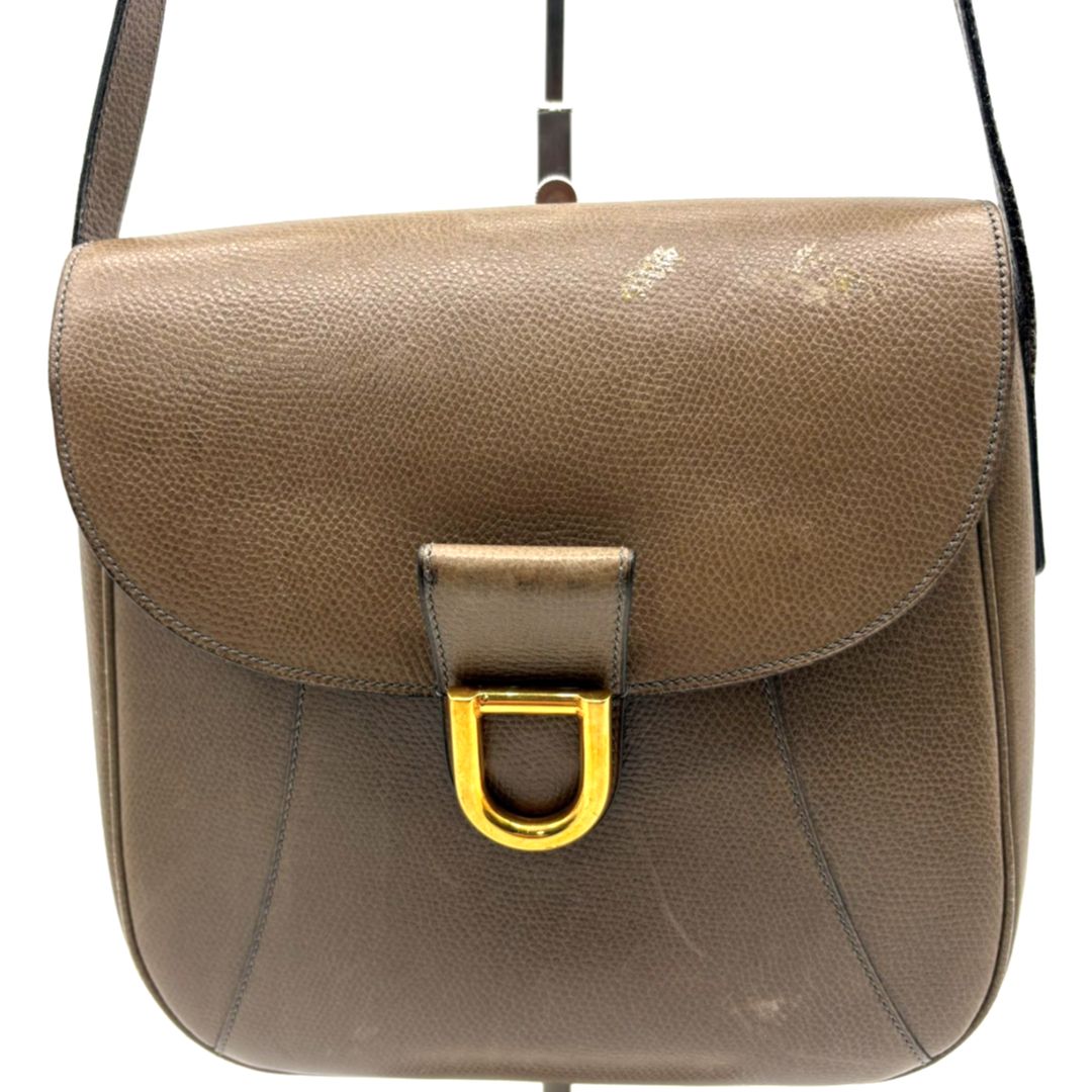 デルヴォー DELVAUX ショルダーバッグ ブラウン カーキ レザー 本革 D