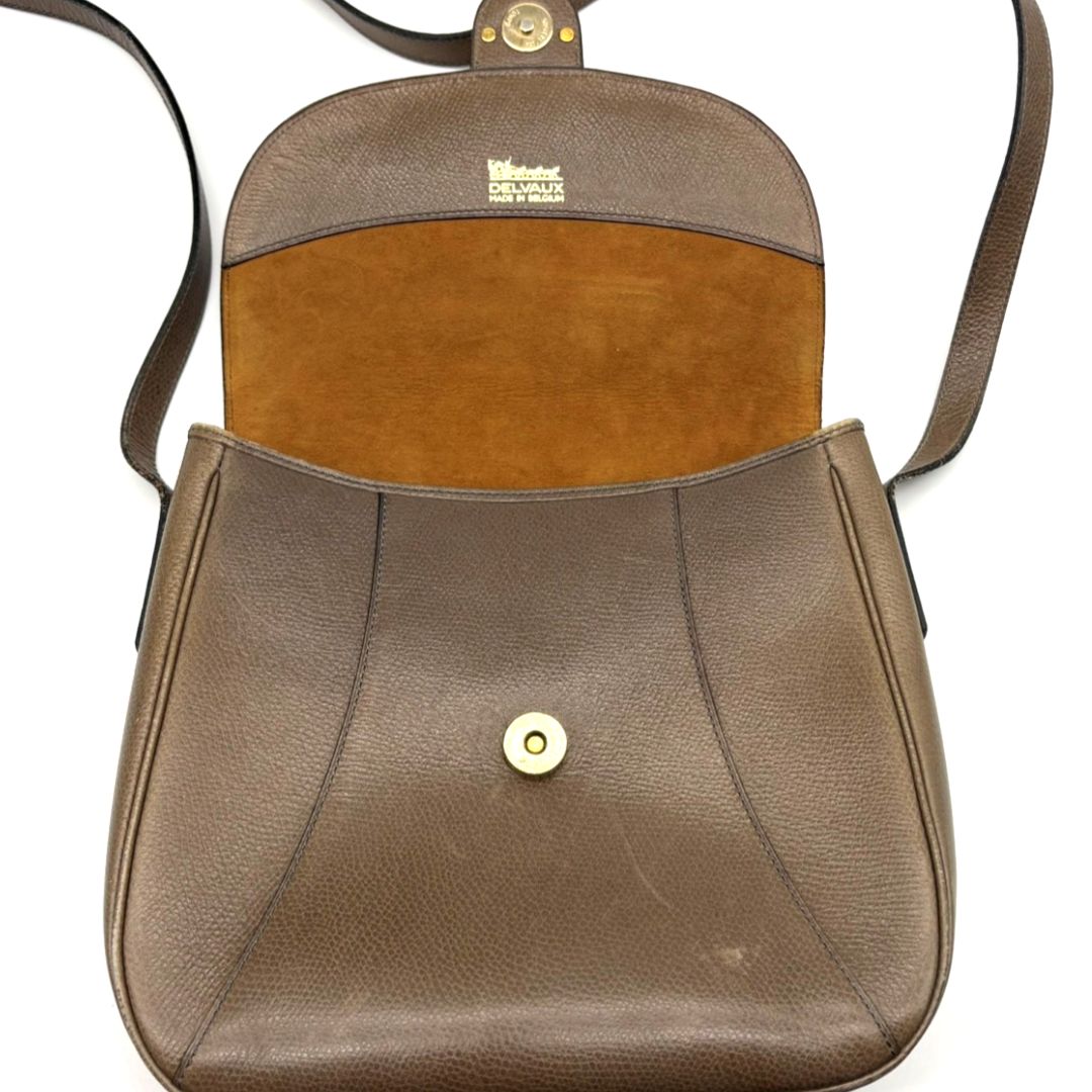 DELVAUX デルヴォー ゴールドD金具 フラップ レザー ショルダーバッグ DELVAUX デルヴォー ゴールドD金具 フラップ レザー ショルダーバッグ