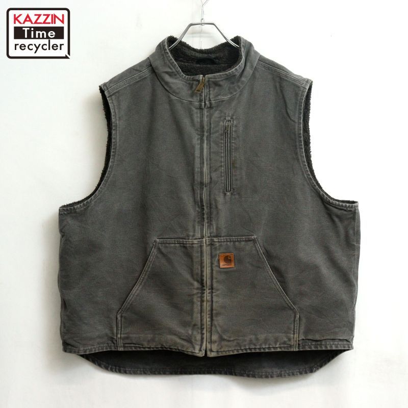 00s Carhartt 裏地ボア ダック ベスト メンズ XL~サイズ相当 ビッグ
