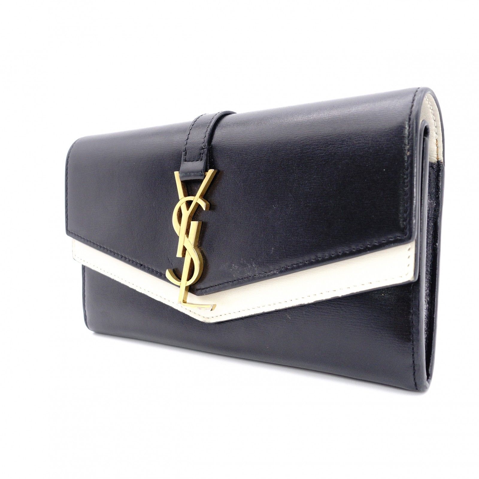 YVES SAINT LAURENT イヴサンローラン バイカラー シュルピス 長財布 