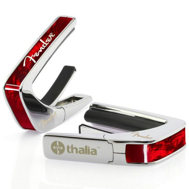 タリア カポ フェンダー ライセンスド・モデル Thalia Capos カポタスト / Fender Red Angel Wing w/White Spaghetti Logo Chrome 3種フレットパッド付属