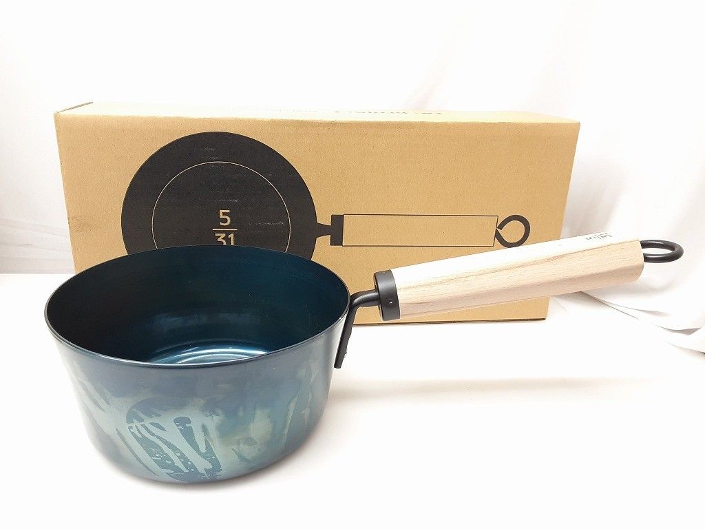 26k-152h【中古】【未使用品】藤田金属　Fe:project　今日を元気にするお味噌汁パン　16cm(ビーチ)