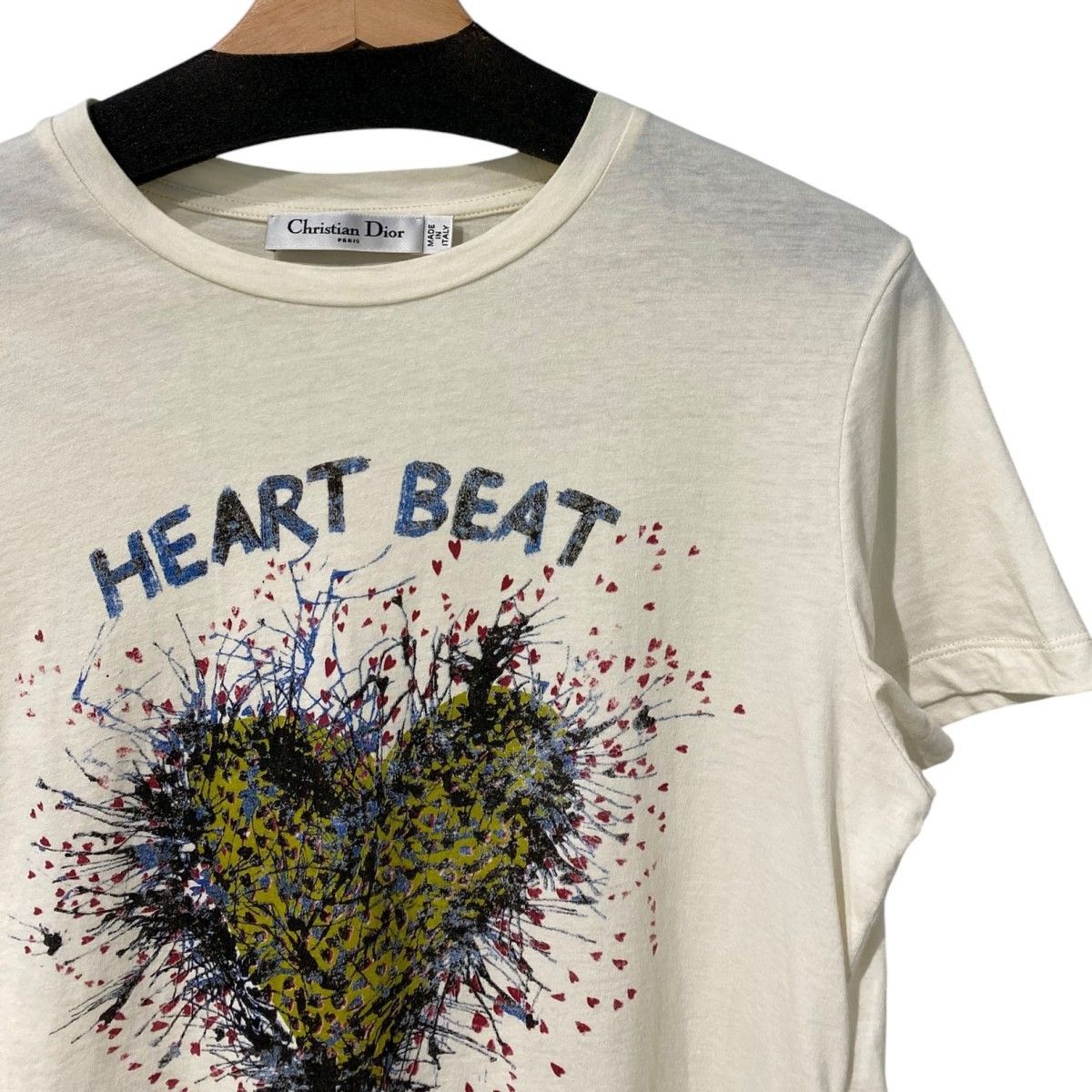 Christian Dior 21SS Heart Beat Cotton LinenT-Shirtバックロゴアート
