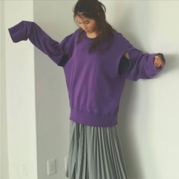 MM6 エムエムシックス 19SS ポルトガル製 スリーブアウトクルーネック 