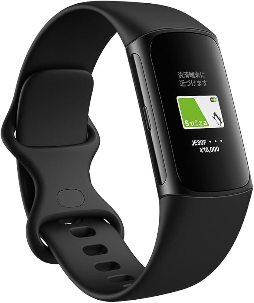【Suica対応】Fitbit Charge 6 トラッカー オブシディアン／ブラック スマートウォッチ/防水/iPhone対応/アンドロイド対応/最大7日間のバッテリー/GPS搭載/心拍計/睡眠スコア