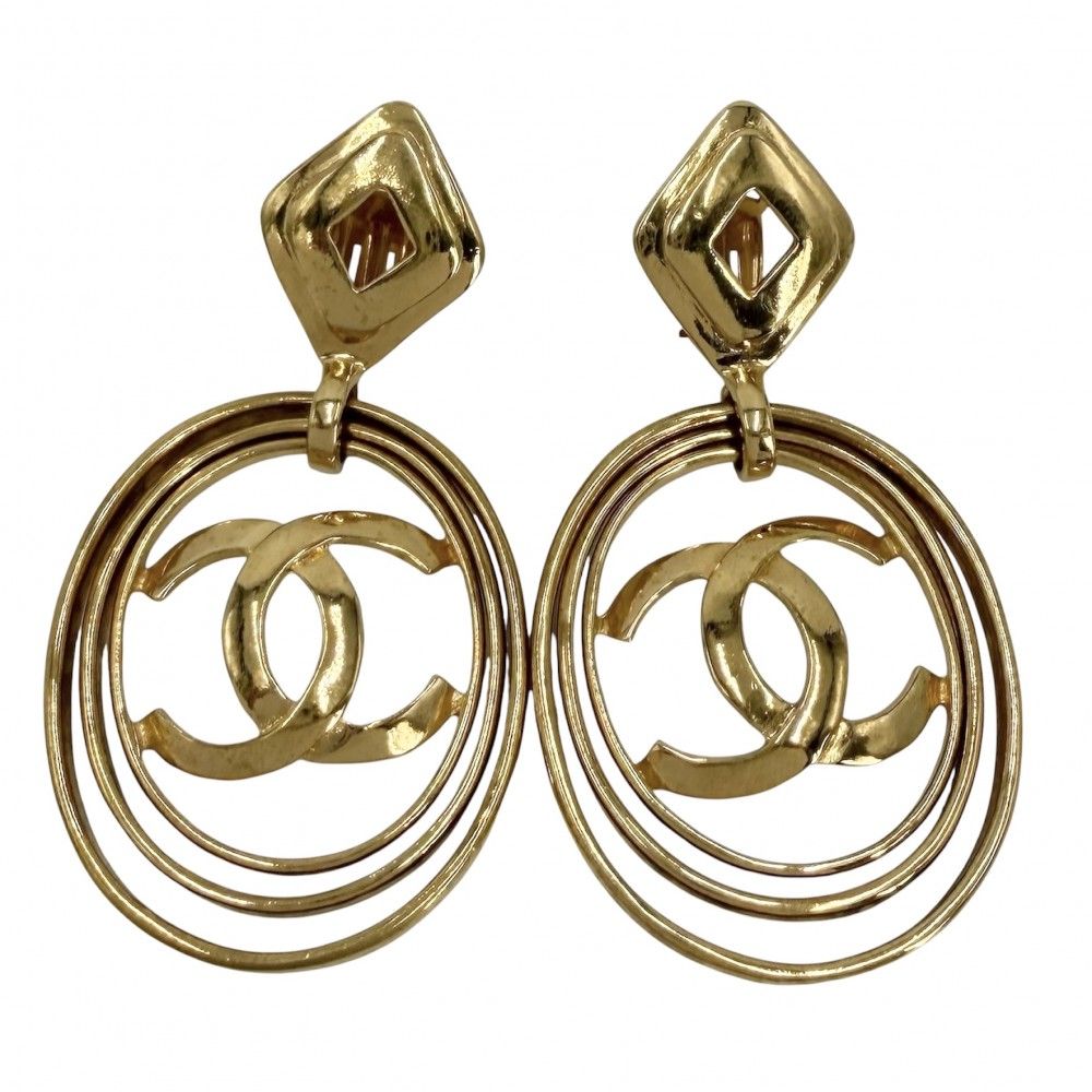 シャネル イヤリング レディース ココマーク スイング ヴィンテージ アクセサリー CHANEL GP 95P ゴールド 約56.3g 1995年【中古品】