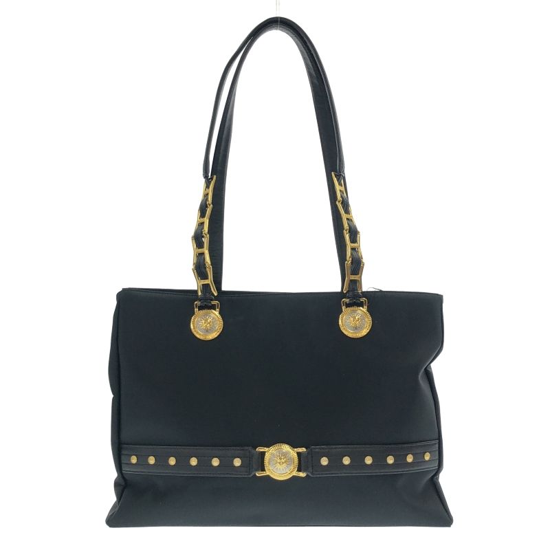 VERSACE トートバッグ サンバースト ブラック ゴールド シルバー 