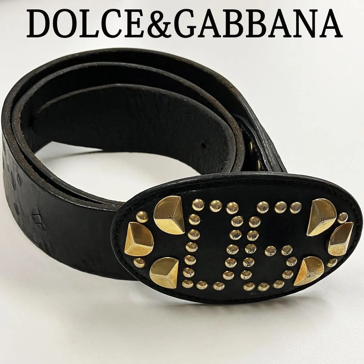 DOLCE&GABBANA ドルチェアンドガッバーナ D＆G レザー スタッズ ベルト