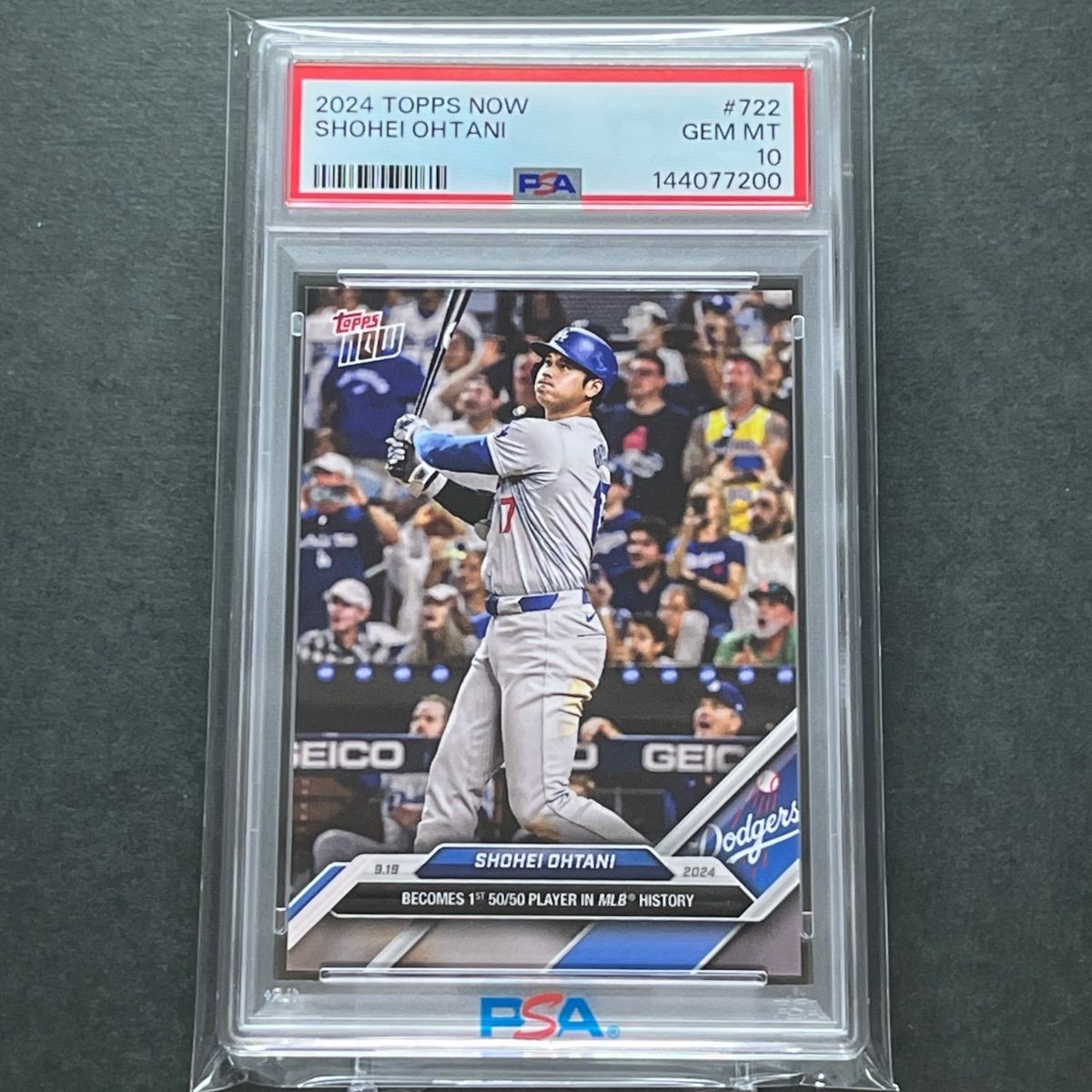 722【PSA10】PSA専用袋入！大谷翔平メモリアルHR！史上初50本塁打50 