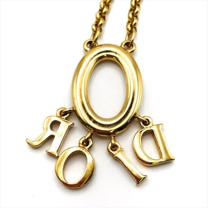 超美品 Christian Dior ディオール ロゴ ネックレス アクセサリー 