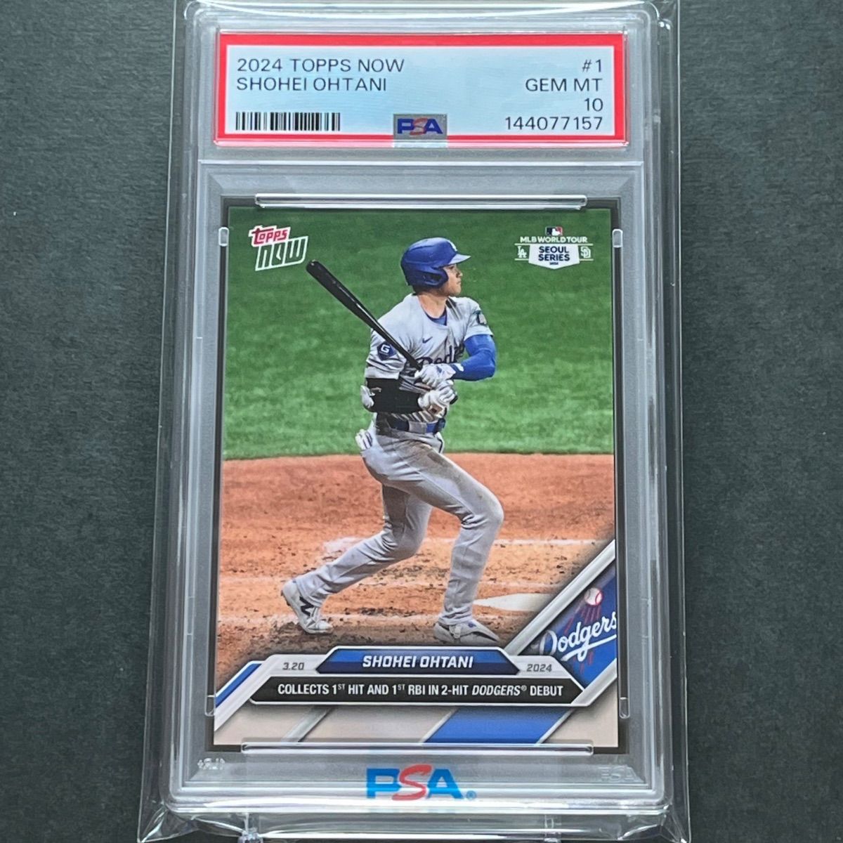 1【PSA10】大谷翔平ドジャース移籍後初ヒット記念 2024 Topps now #1 