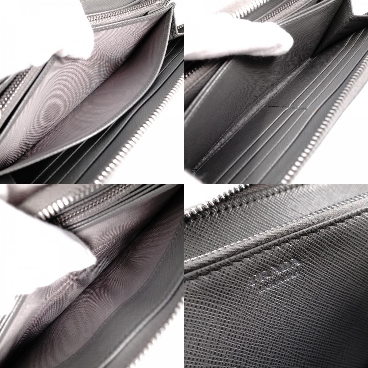 PRADA プラダ サフィアーノ 長財布 レザー グレー シルバー金具 - メルカリ