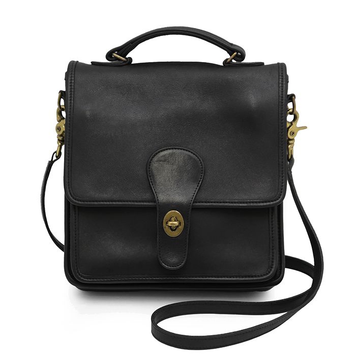 [Good Condition] Coach Old Coach Vintage Shoulder Bag Ladies 5130 Metropolitan Small Briefcase Gold Turn Lock Calf Bag Accessory Shoulder Strap Included Black