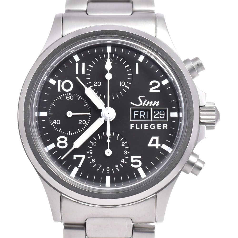 ジン Sinn 356.FLIEGER フリーガー クロノグラフ デイデイト ブラック