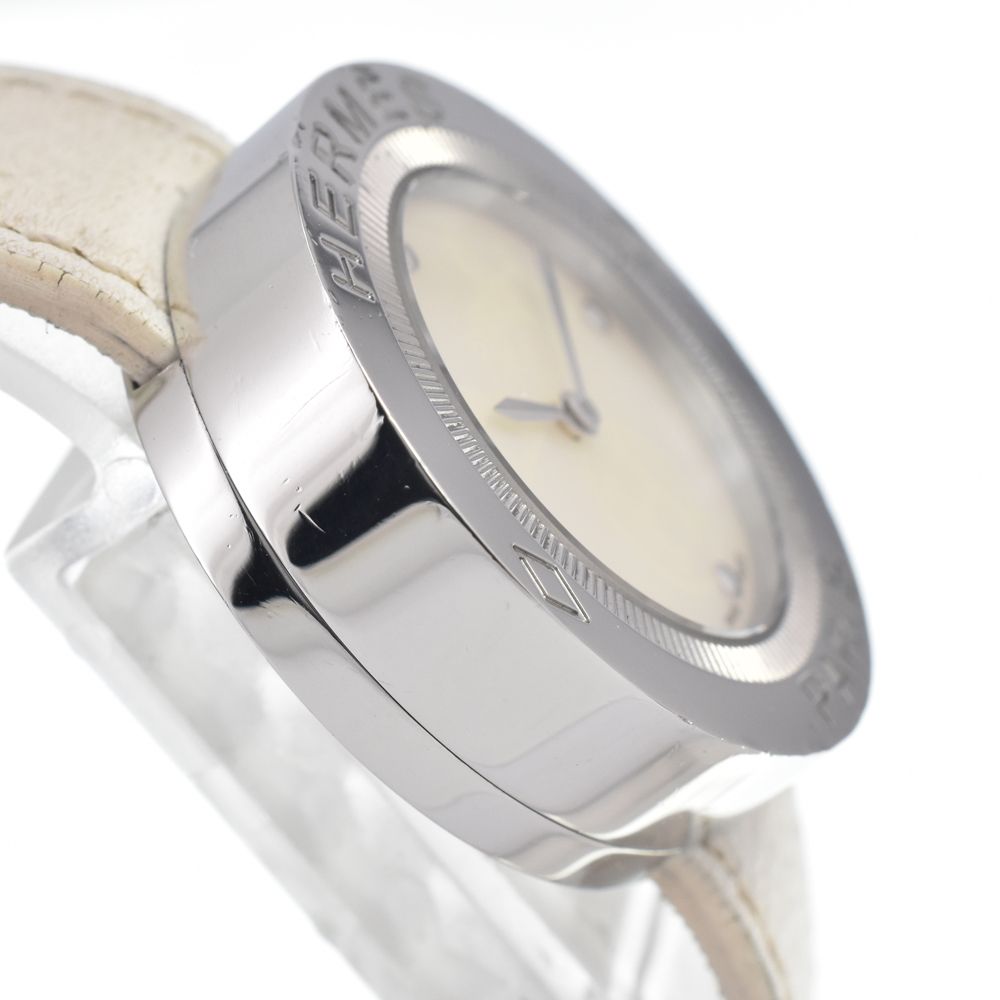ベルト訳あり エルメス HERMES PP1.410 パスパス クォーツ レディース _938993 HERMES Pass pass PP1.410 White shell Dial Quartz Ladies Watch E
