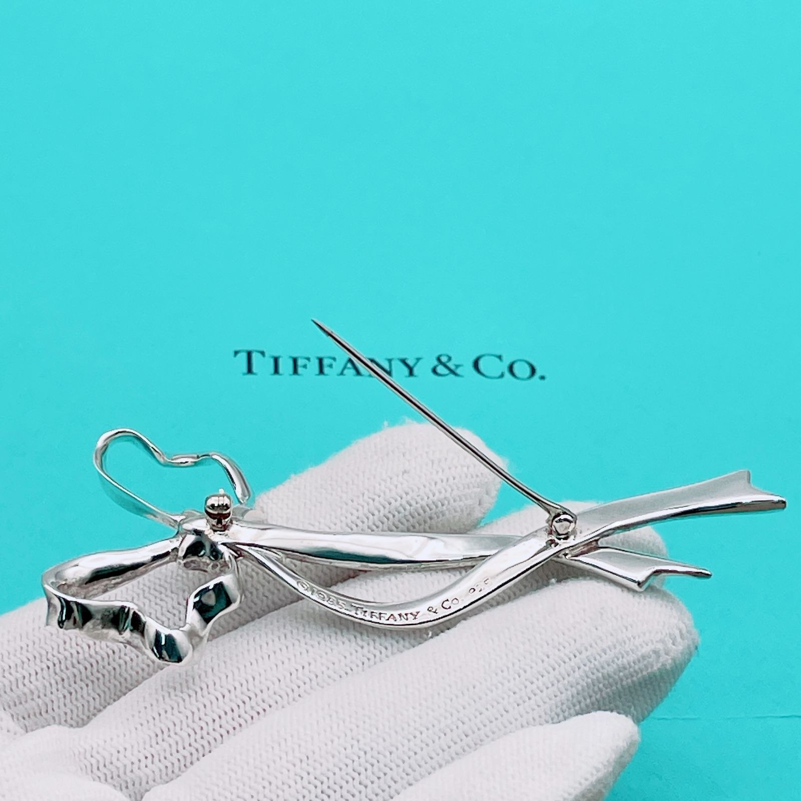 TIFFANY　ティファニー　リボン　ブローチ　ラージ　シルバー　Ag925 ティファニー 新品仕上済 Tiffany&Co リボン モチーフ ブローチ Ag925