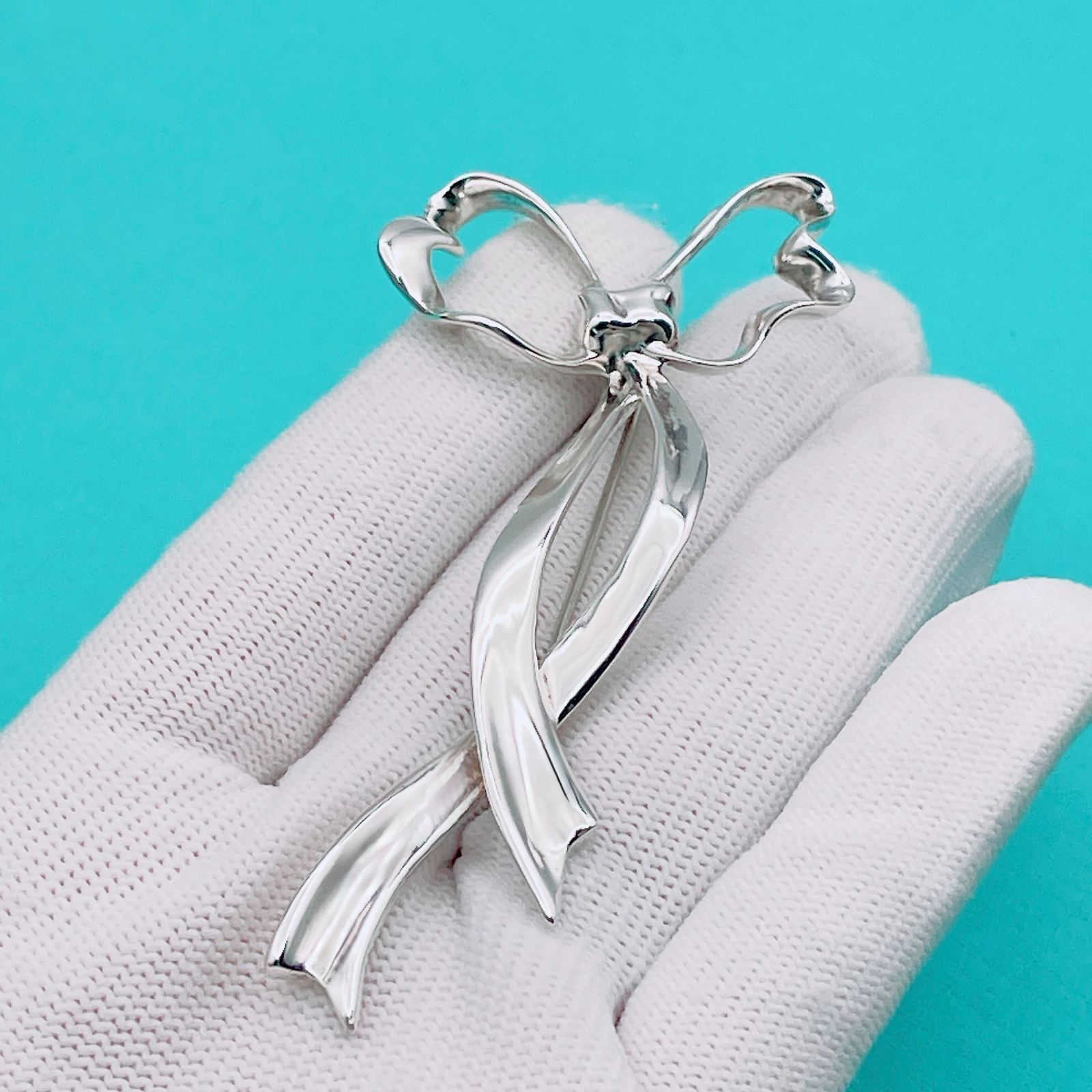 ティファニー リボン ブローチ シルバー 925 1985 ◇ティファニー◇新品仕上済 Tiffany&Co. リボンモチーフ ブローチ