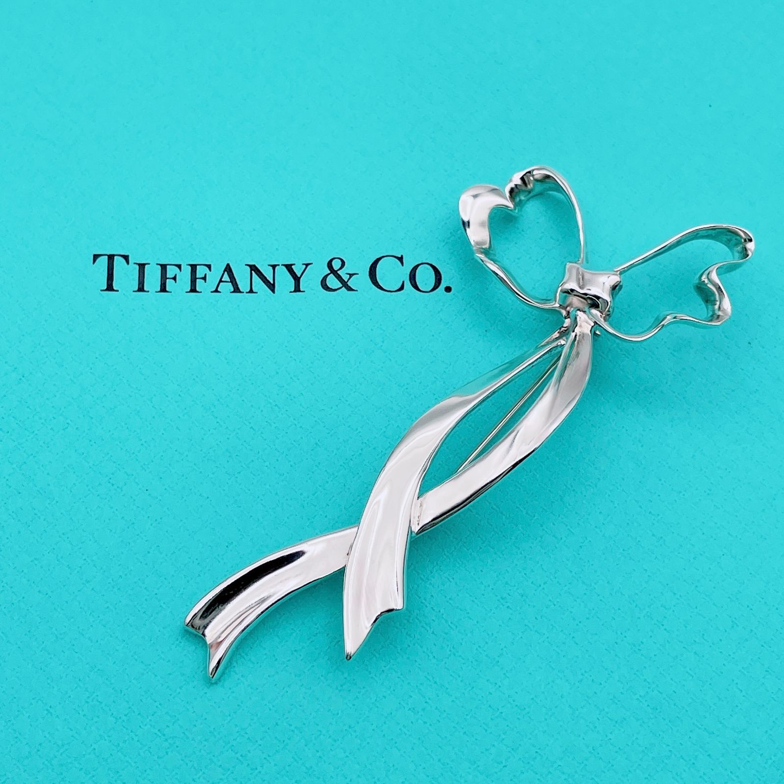 ◇ティファニー◇新品仕上済 Tiffany&Co. リボンモチーフ ブローチ