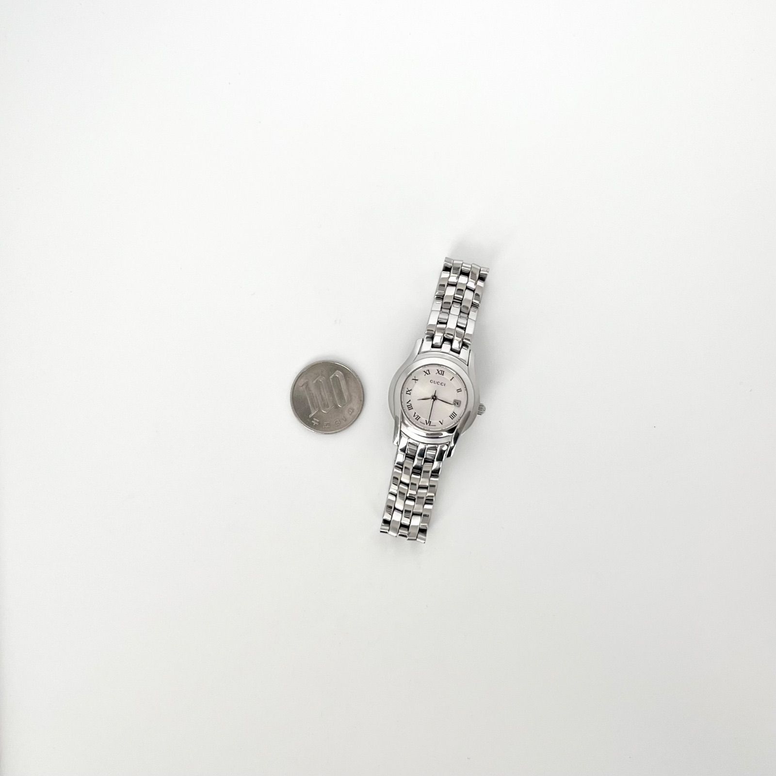 グッチ GUCCI 5500L レディース腕時計 磨き済み 電池新品 s2226 GUCCI