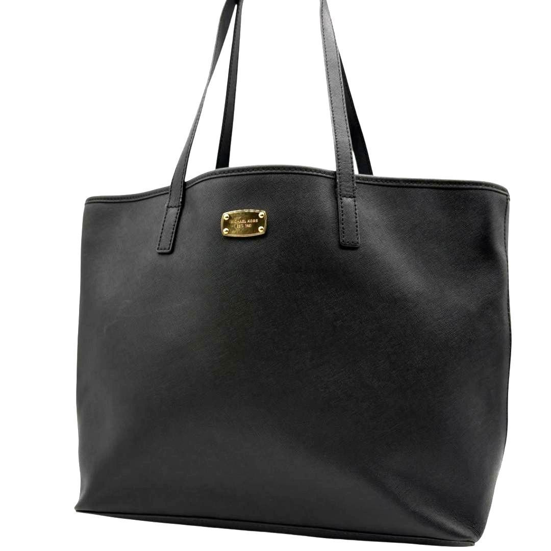 【新品同様】マイケルコース トートバッグ PVC MKシグネチャー ビジネス 黒 マイケルコース Michael Kors トートバッグ ブラック PVC レザー 大