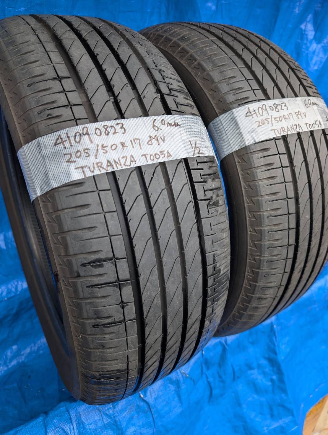 4109) TURANZA T005A 205/50R17 89V 2本 中古品 2023年製 【北海道