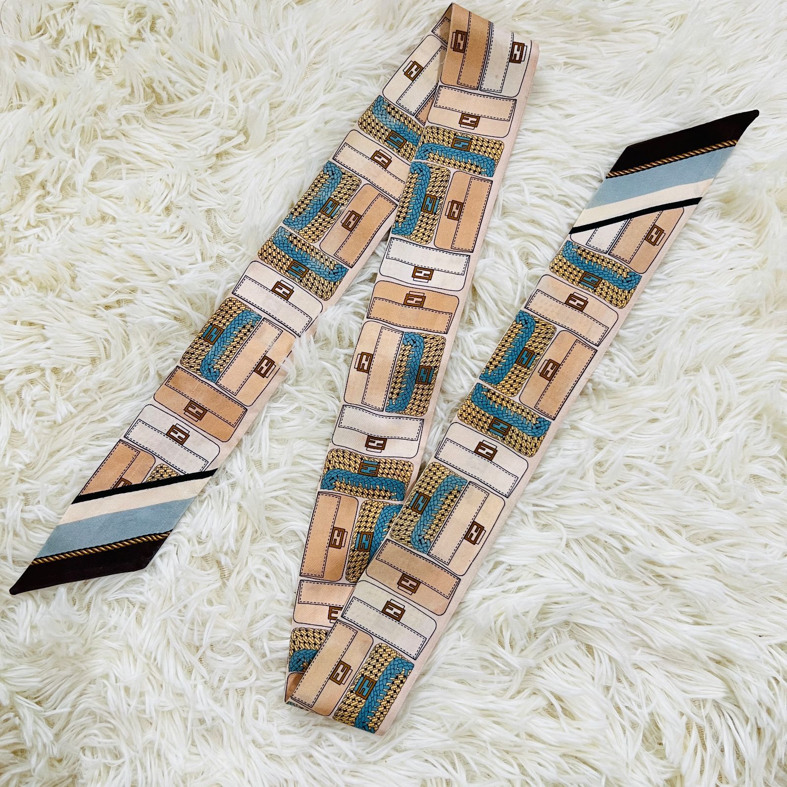 FENDI フェンディ ツイリー ラッピー バゲット スカーフ ブラック 