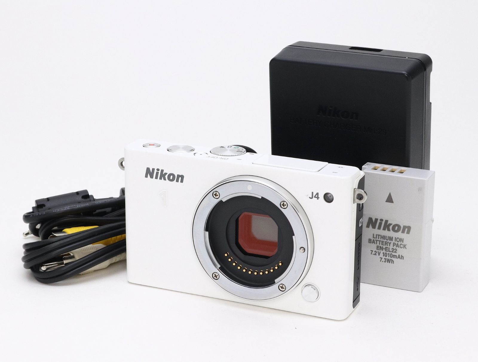 AB+ (良品) Nikon ニコン 1 J4 ボディ ホワイト シャッター数 25,000枚 