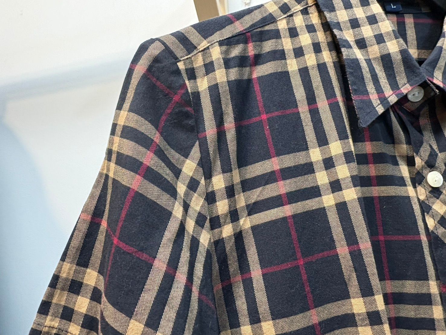 【K様 】BURBERRY LONDON 半袖シャツ ノバチェック 赤 チェック ◇BURBERRY バーバリー ノバチェック 半袖シャツ Lサイズ 赤×黄