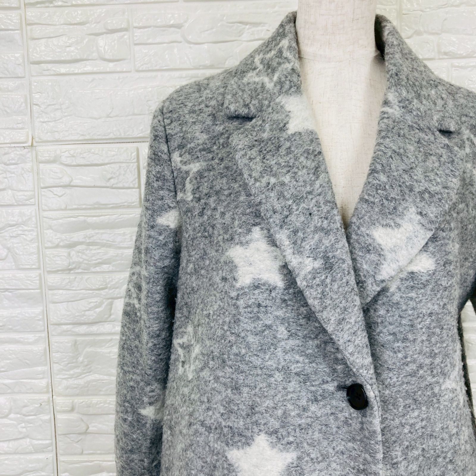 TOMMY HILFIGER トミーヒルフィガー チェスターコート 星柄 【F-8750】
