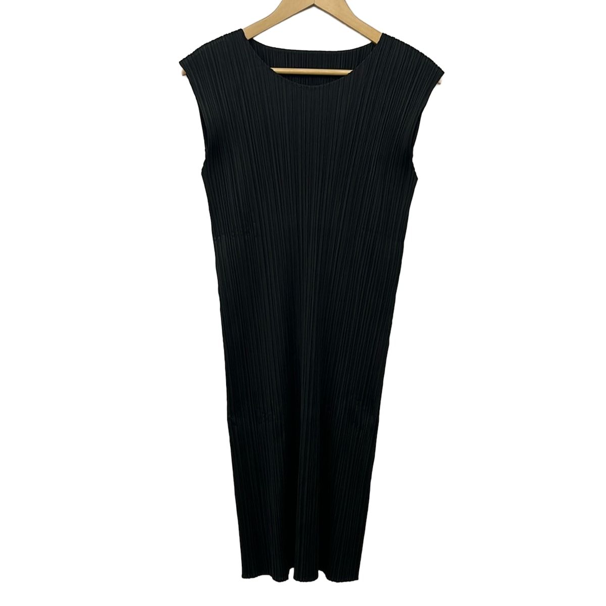 PLEATS PLEASE(プリーツプリーズ) ノースリーブカットソー サイズ4 XL レディース - 黒 クルーネック/プリーツ 中古・古着通販】PLEATS PLEASE (プリーツプリーズ) ハイネック