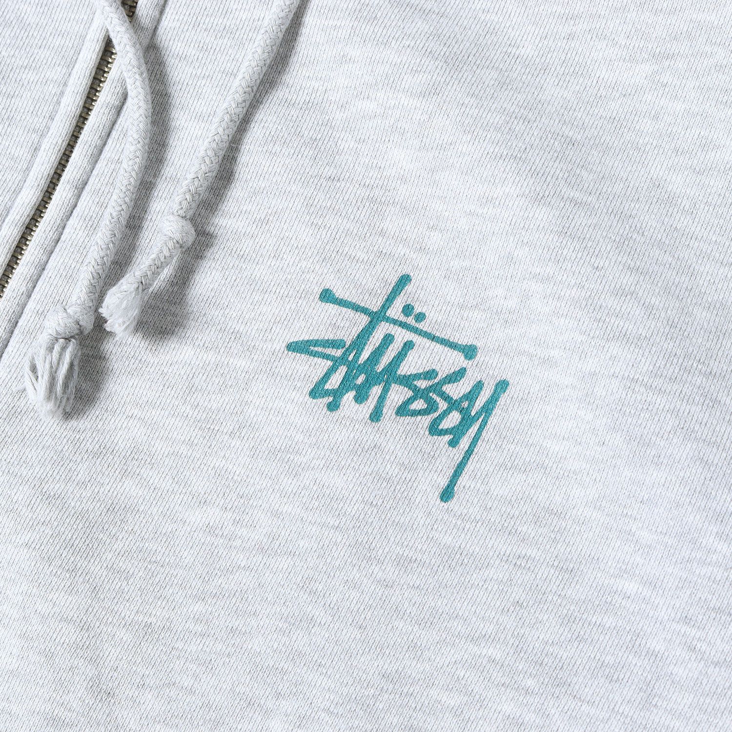 STUSSY ステューシー パーカー ヘザーグレー サイズ:M | ストックロゴ 