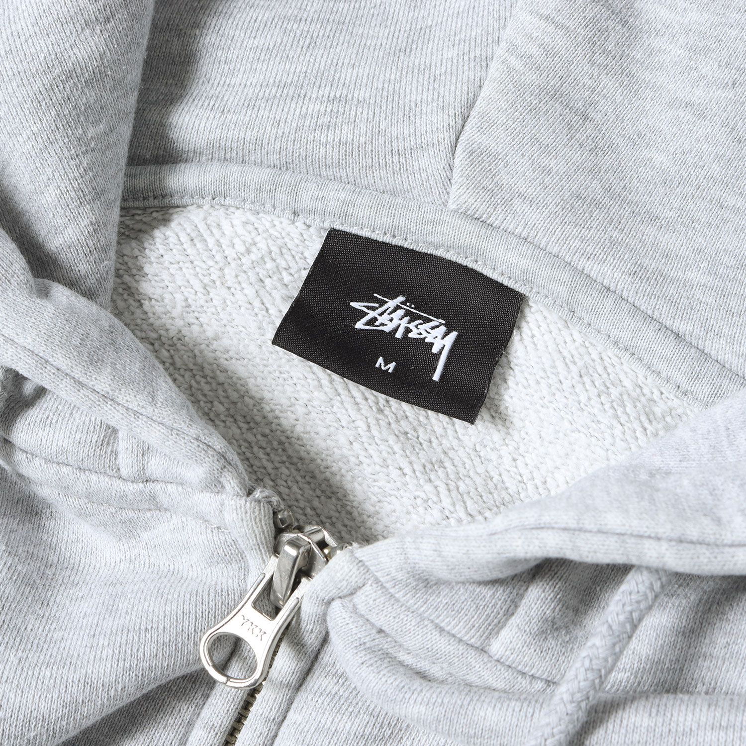 STUSSY ステューシー パーカー ヘザーグレー サイズ:M | ストックロゴ 