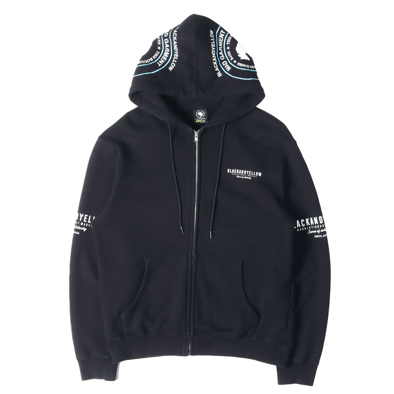 RATS ラッツ パーカー ブラック 黒 サイズ:S | 21SS ロゴプリント ジップ スウェットパーカー(ZIP HOODIE TYPE-B) | トップス フーディー【メンズ】【中古】 RATS ラッツ パーカー ブラック 黒 サイズ:S | 21SS ロゴプリント