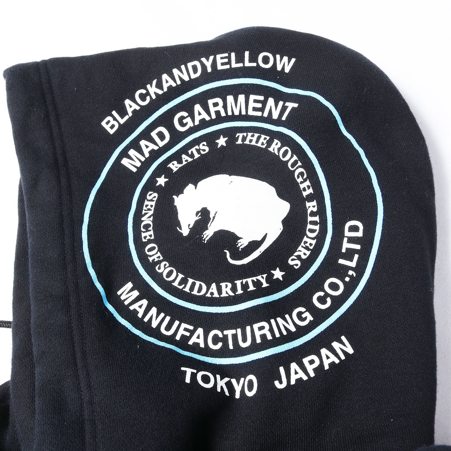 RATS ラッツ パーカー ブラック 黒 サイズ:S | 21SS ロゴプリント ジップ スウェットパーカー(ZIP HOODIE TYPE-B) | トップス フーディー【メンズ】【中古】 RATS ラッツ パーカー ブラック 黒 サイズ:S | 21SS ロゴプリント