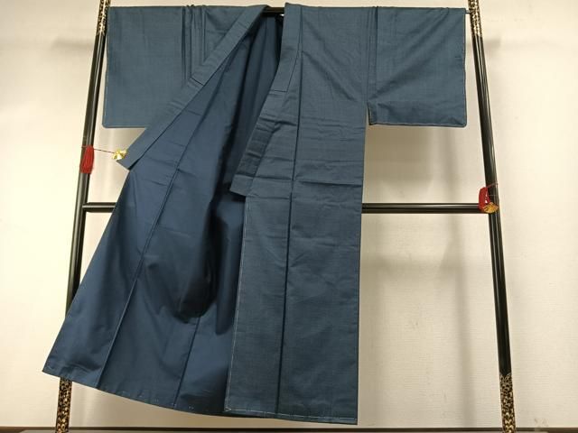 平和屋着物男性 紬 アンサンブル 長襦袢(無双仕立て)セット 亀甲柄
