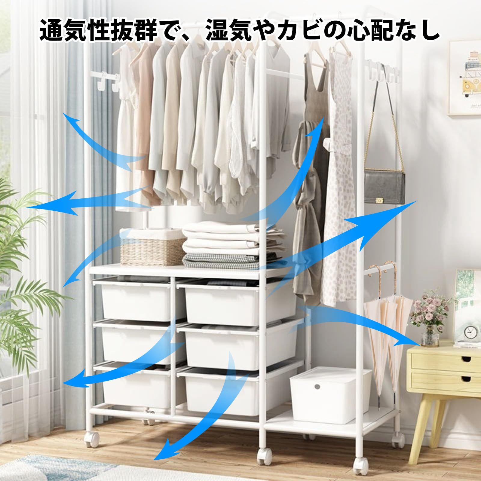 洋服収納 クローゼット 服掛け おしゃれ ハンガーラック クローゼット ワードローブ パイプハンガー ラック 収納 洋服