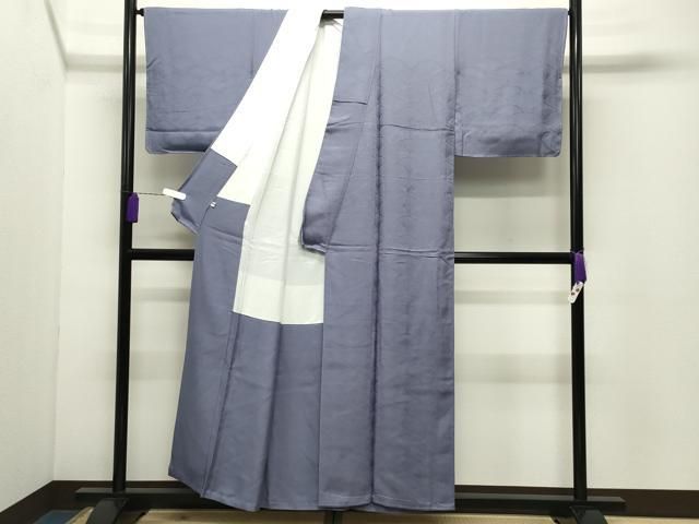 平和屋着物○無地絵羽訪問着 青海波地紋 藤納戸色 正絹 逸品 未使用
