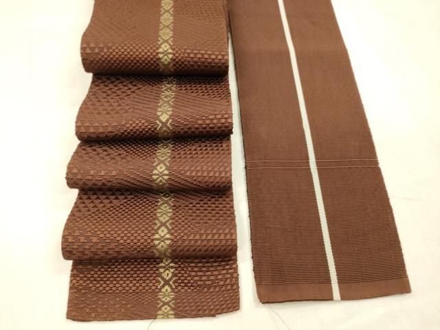 平和屋着物●男性　本場筑前博多織　角帯　献上　正絹　逸品　DABE6271cm