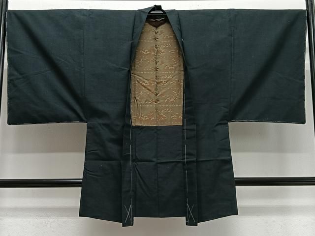 平和屋着物∞男性 長羽織 紬地 百入茶色 正絹 逸品 未使用 CABE4991ua